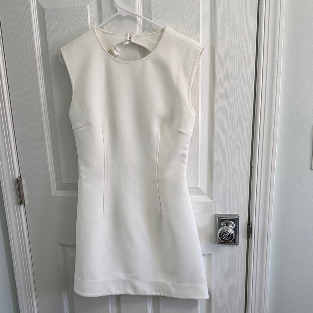 Classic Sleeveless White Mini Dress